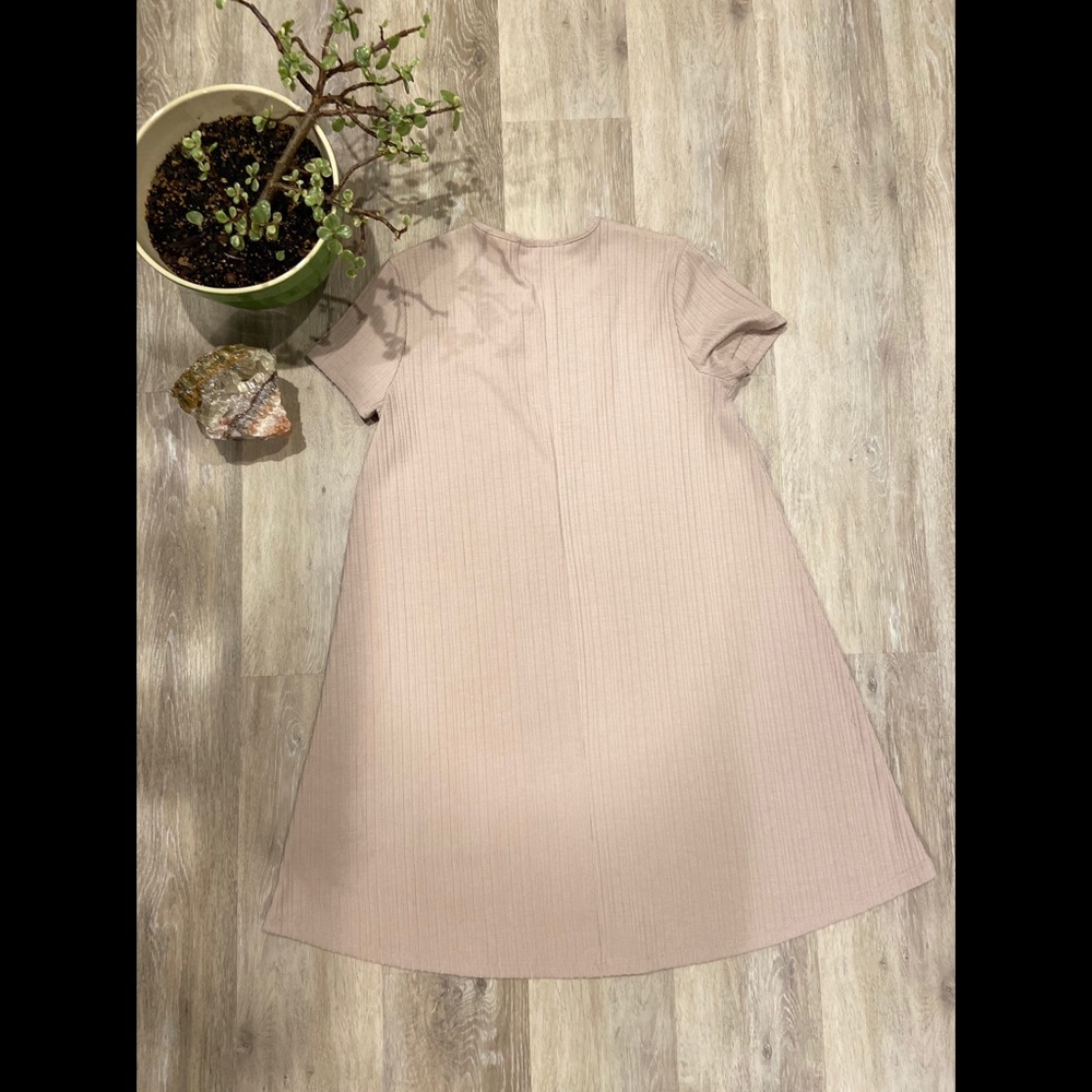 Short Lace Up Forever 21 Dress - Tan - Size S - Picture 2 of 7